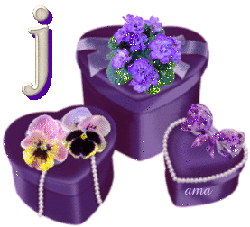Corazones Color  Violeta J
