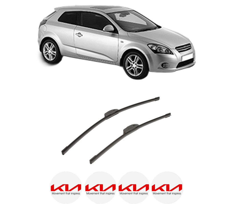 Set stergatoare auto KIA PRO CEE'D (ED) din 2008-2013, pentru parbriz auto, 2 bucati, Bosch Aerotwin Retrofit, din cauciuc siliconat rezistent, 4 Stickere Auto KIA