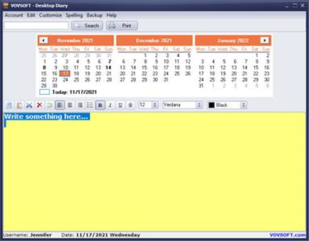 VovSoft Desktop Diary 1.4 Portable