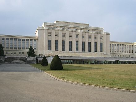 El Palacio de las Naciones fue construido en Ginebra, Suiza, entre 1929 y 1938 como sede de la SDN
