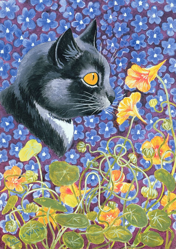 3-Louis-Wain-A-Cat-in-a-Sea-of-Flowers-Meister-Drucke-303570