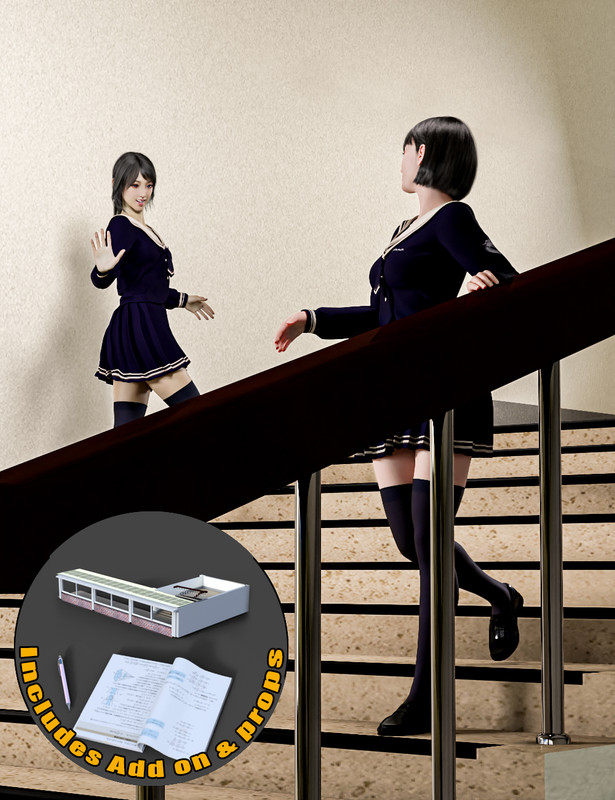 Japanese Neat Classroom Poses and Add on for Genesis 8 Female Japanese Neat Classroom Poses and Add on for Genesis 8 Female
