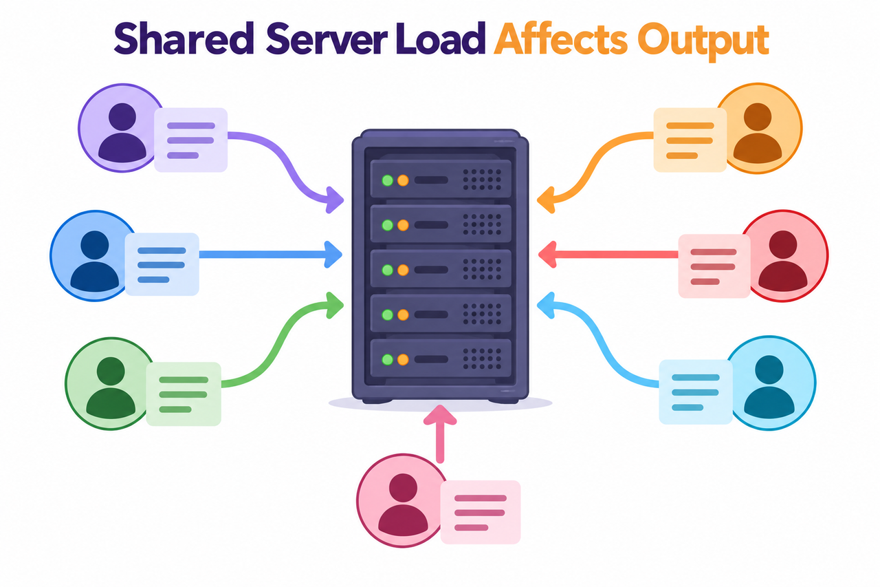 Server load affecting why AI models give different answers to the same prompt