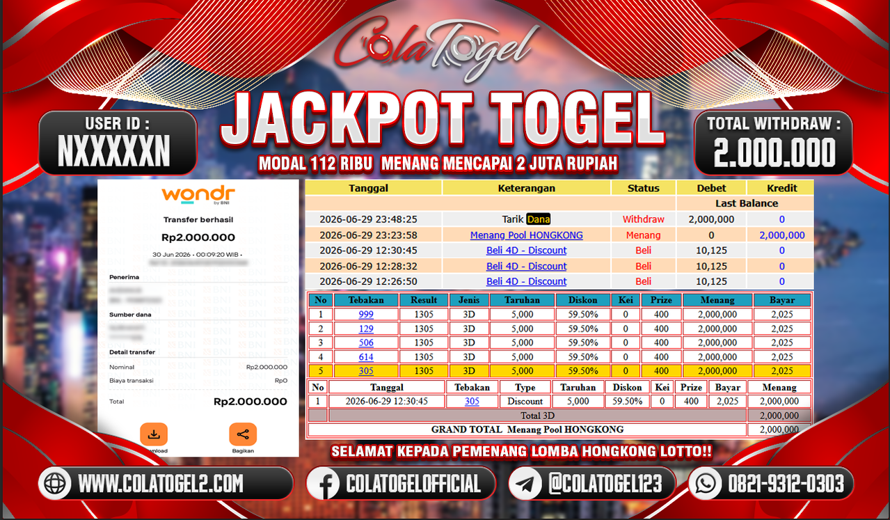 JACKPOT HONGKONG LOTTO!!