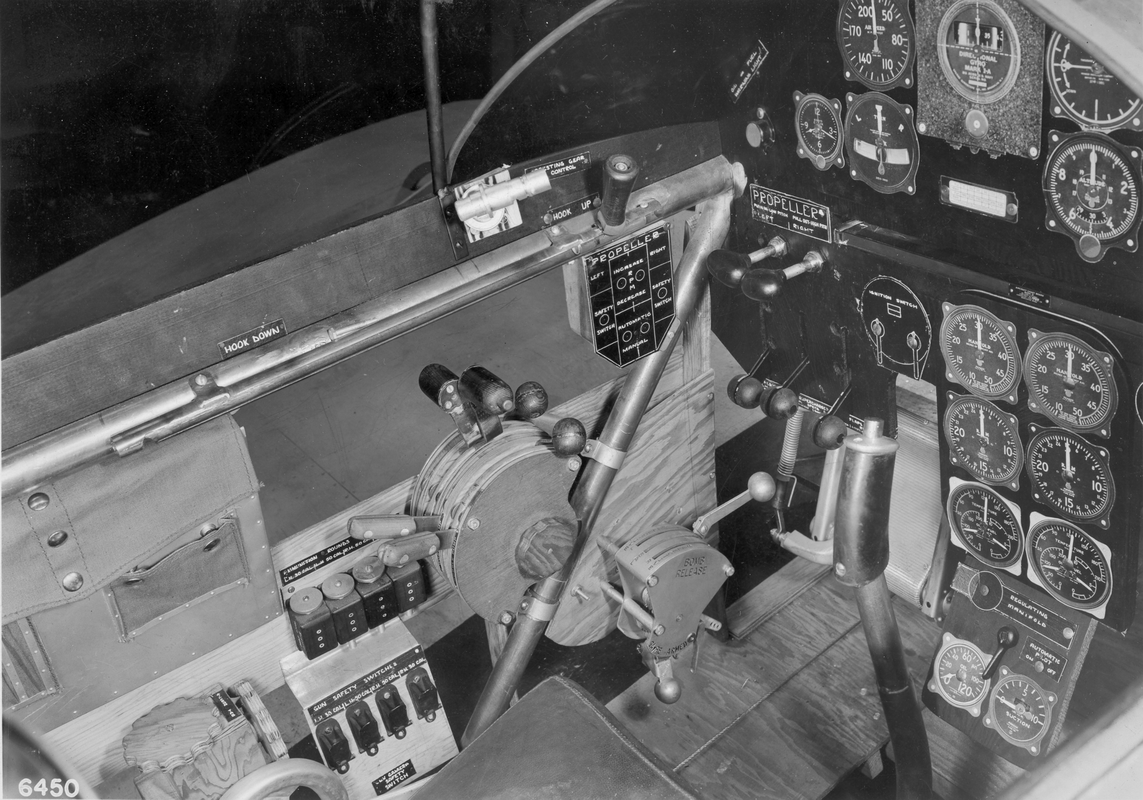 grum 1238 XF5F-1 Skyrocket, cockpit mockup, 1939