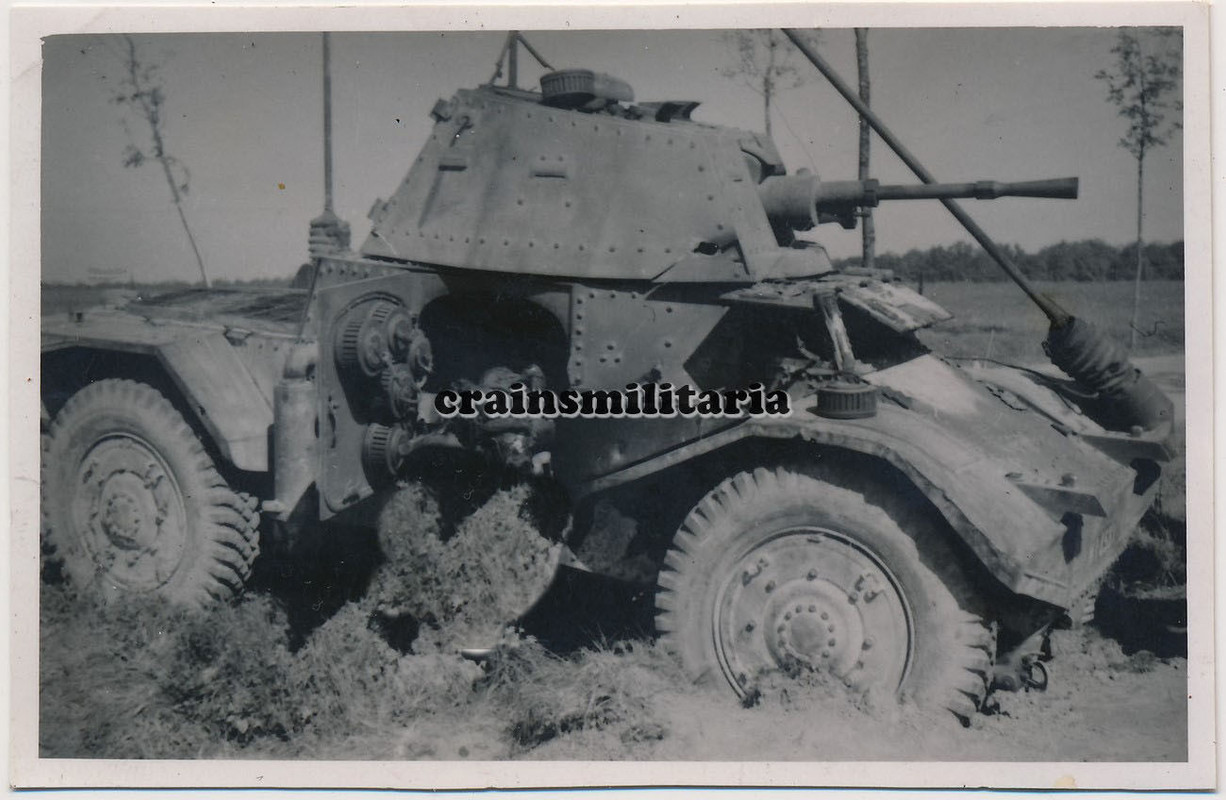 Orig. Foto zerstörte Panhard 178 Panzer Panzerspähwagen Frankrei