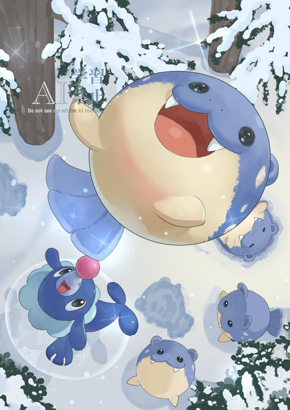 popplio-and-spheal-pokemon-drawn-by-kana