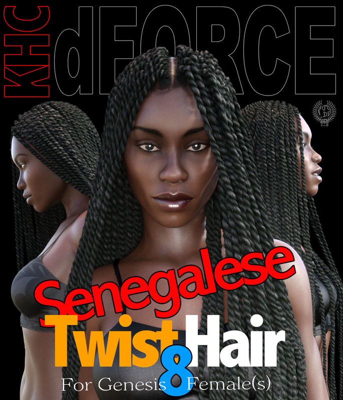 Senegalese Twist Hair For Genesis 8 Females