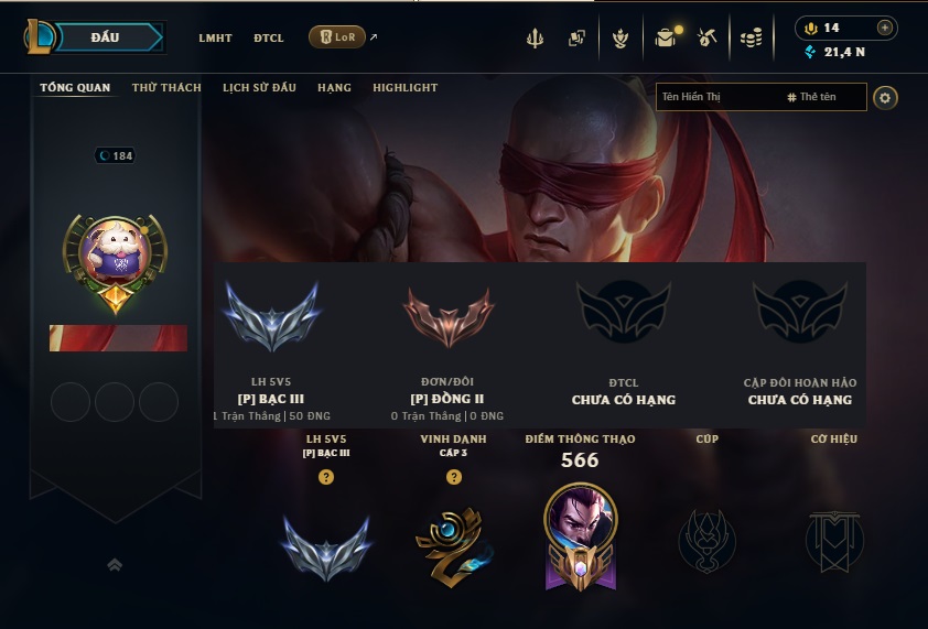 Acc LMHT # - Không Khung