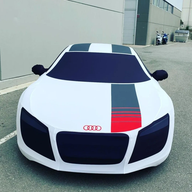 Audi R8 White Indoor Artistic Cover