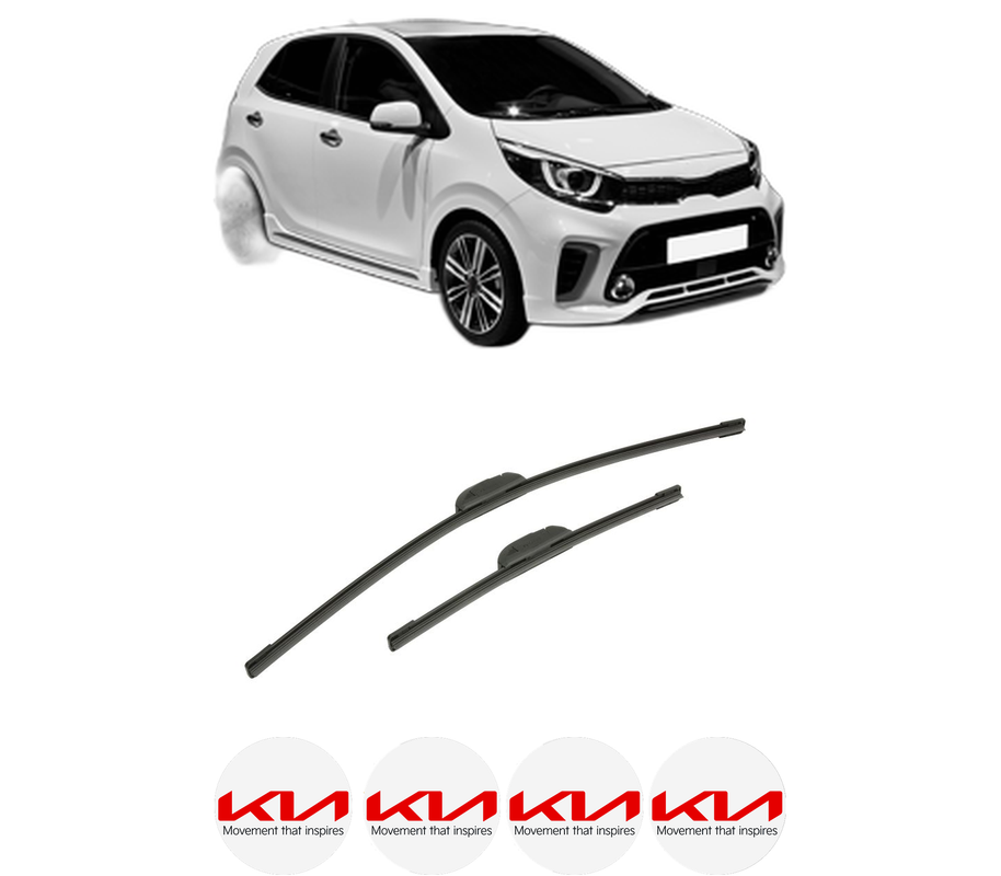 Set stergatoare auto KIA PICANTO III (JA) din 2017-2020, pentru parbriz auto, 2 bucati, Bosch Aerotwin Retrofit, din cauciuc siliconat rezistent, 4 Stickere Auto KIA