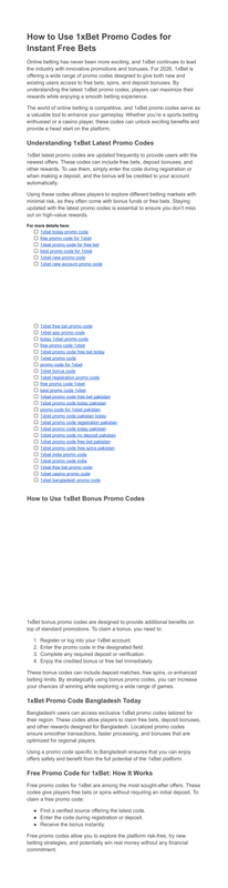 Claim Your 1x Bet Bonus with Official Promo Codes