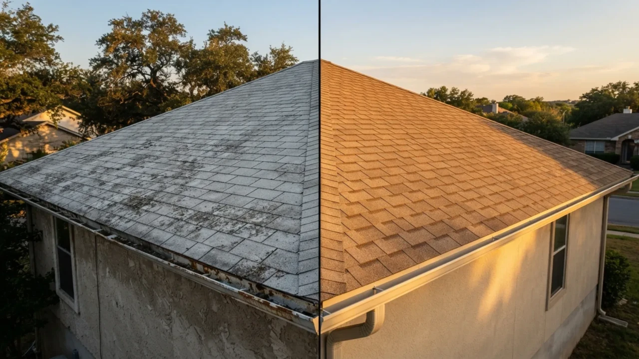 Residential asphalt shingle roof installation on San Antonio home