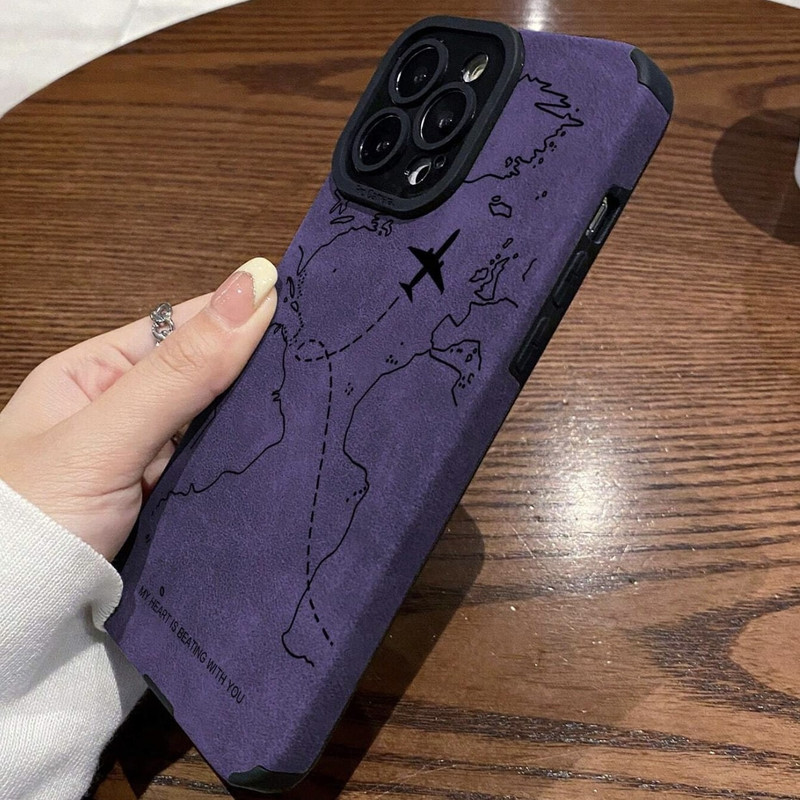 Foto de Funda con diseño de viaje color violeta.