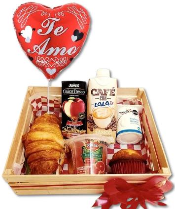 Cesta desayuno San Valentín