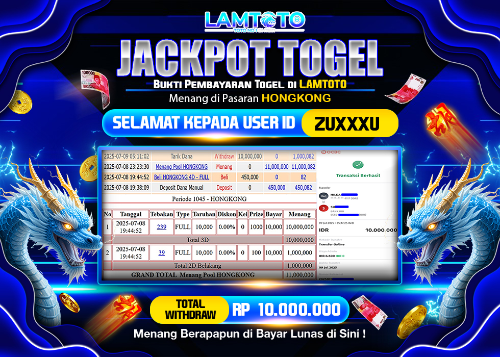 BUKTI JACKPOT LUNAS LAMTOTO