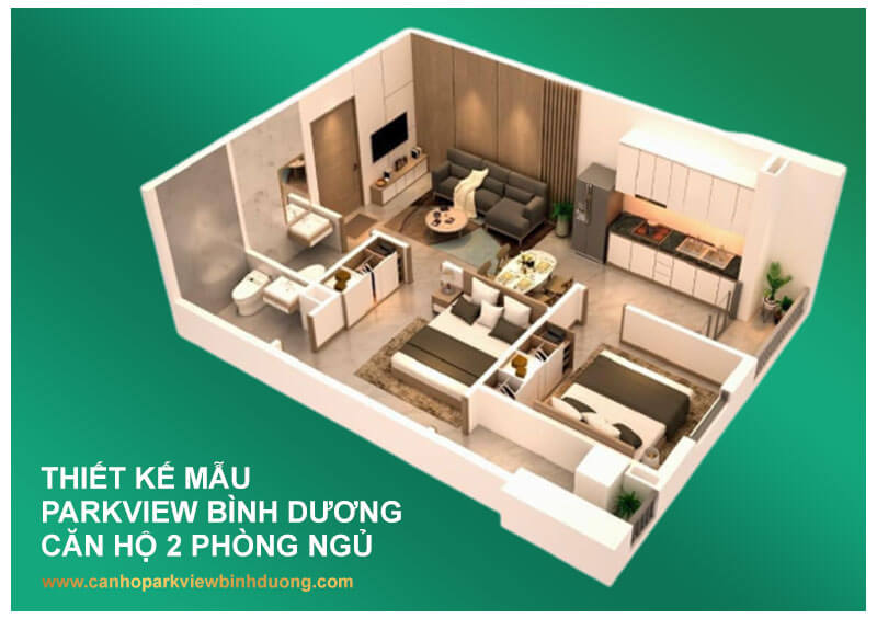 Căn hộ 2 phòng ngủ dự án Parkview Apartment Bình Dương