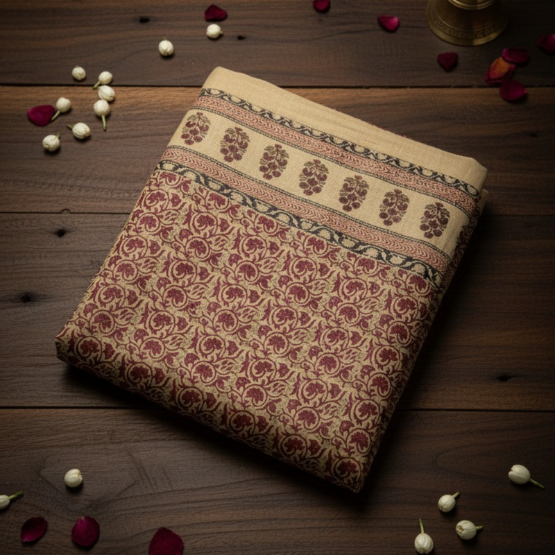 Handcrafted Chanderi Silk Saree | Luxurious, Lightweight & Traditionally Woven Design -5