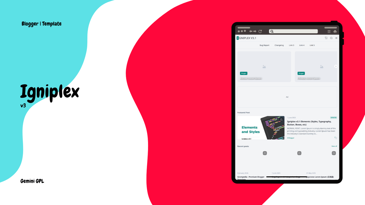 Igniplex v3 Premium Blogger Template Free Download preview