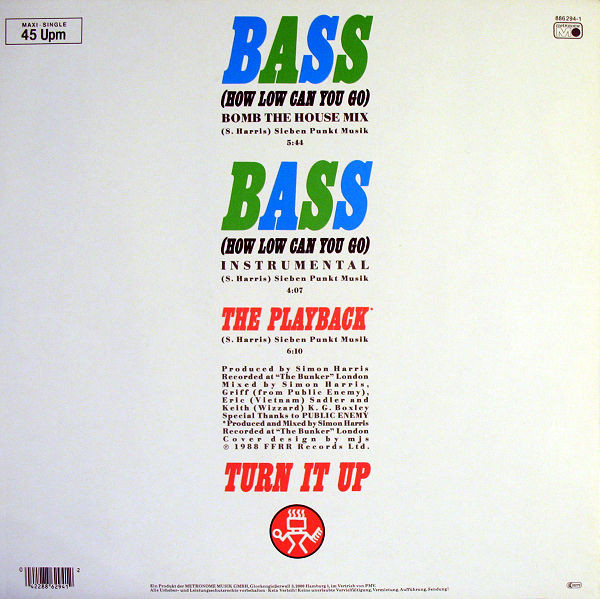15/01/2023 - Simon Harris ‎– Bass (How Low Can You Go)(Vinyl, 12, 45 RPM, Maxi-Single)(Metronome ‎– 886 294-1) 1988 (320) R-93650-1225296239-jpeg
