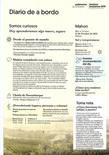Minidiario de Bitácora VIII. Rincones Secretos del Mediterráneo. 5 Octubre 2019 - Blogs de Mediterráneo - Mahón  y regreso a Barcelona. Día 11 y 12, Viernes y sábado. (1)