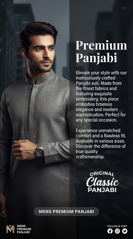 AI-generated example result for the marketing prompt: Professional Premium Panjabi Social Media Ad by Prompt Craft
