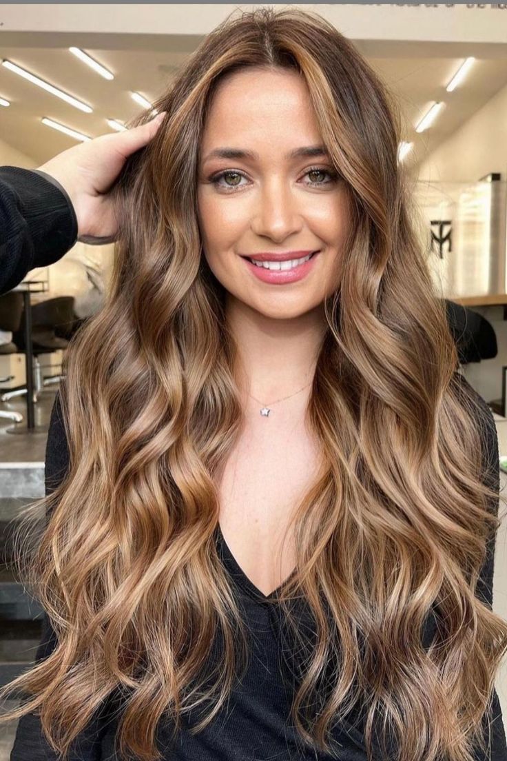 Caramel light brown hair colors with homey golden undertone