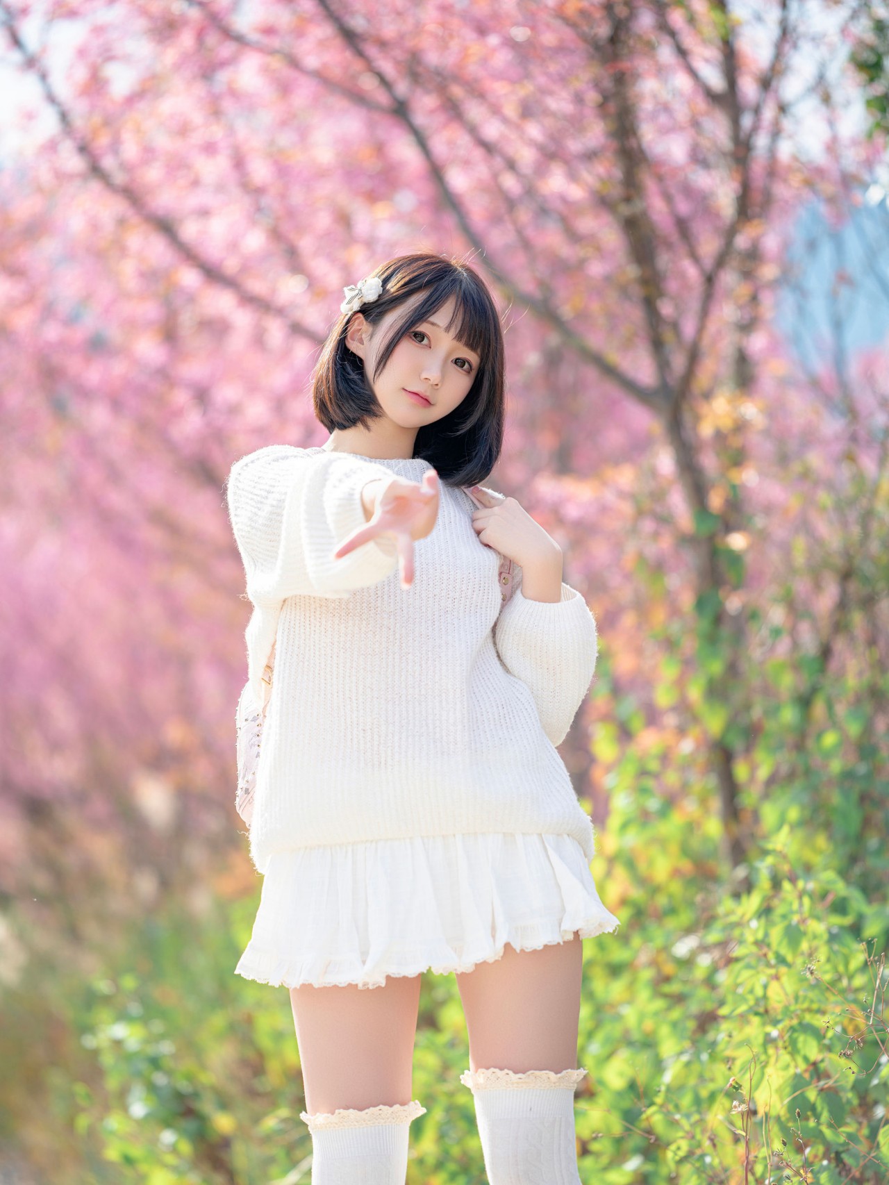 nagisa 魔物喵《樱花树下》写真，清新优雅的气质美女插图7