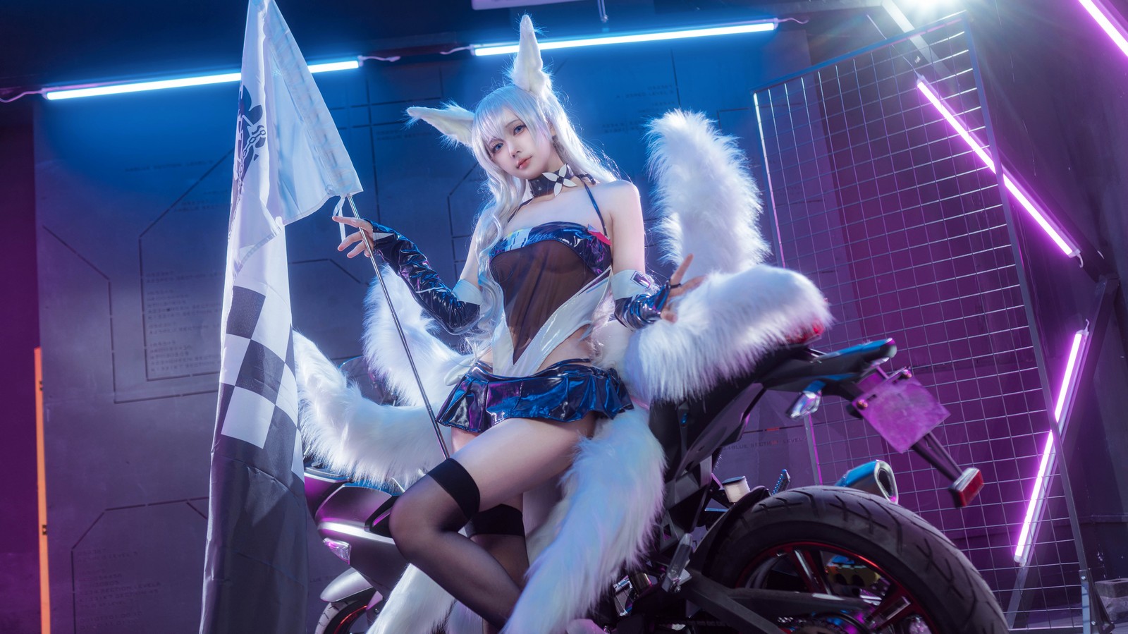 喜欢爱理吗写真套图：艾西Aiwest 碧蓝航线巴尔的摩&信浓赛车女郎COS（47P-199.7M）插图1