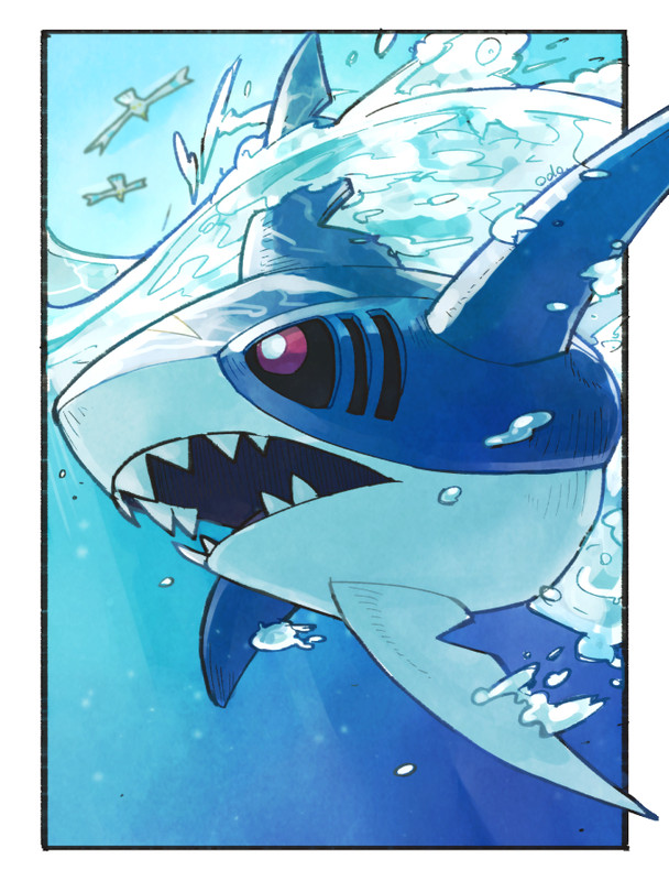 wingull-and-sharpedo-pokemon-drawn-by-od
