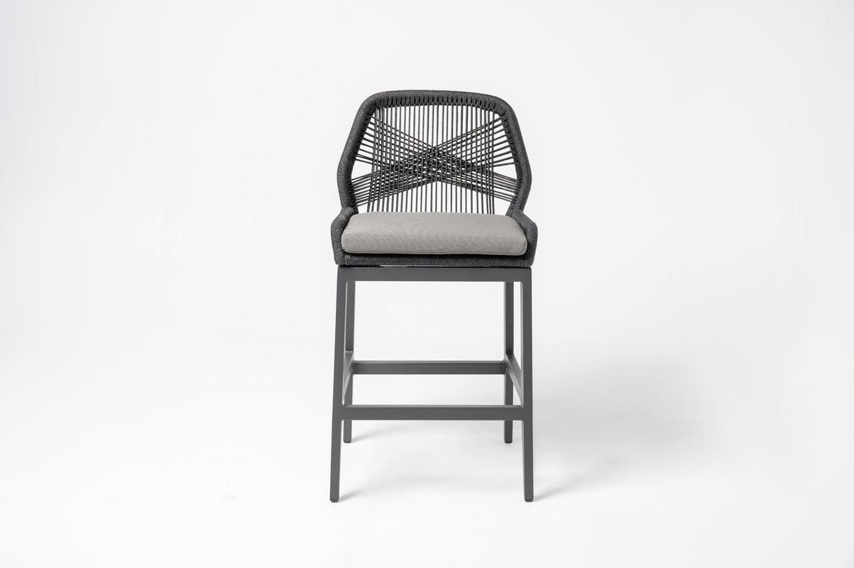 LEON BAR CHAIR ALU ANTHRACITE ROPE ANTHRACITE - 2