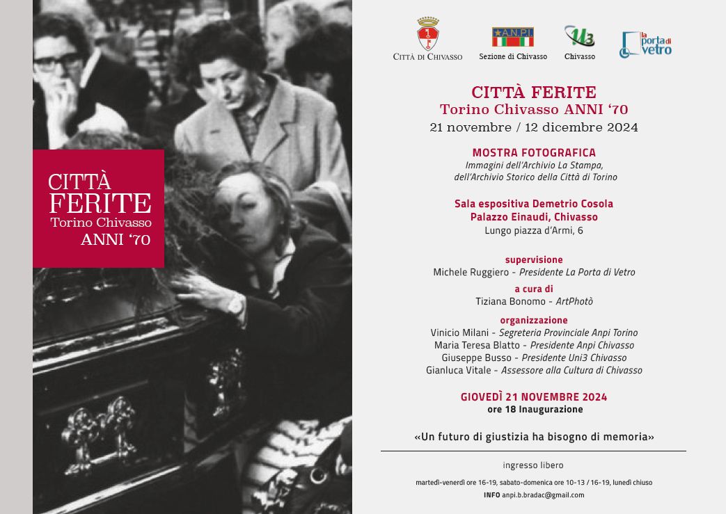 A Chivasso (To) dal 22 novembre al 12 dicembre 2024 una mostra sugli anni di piombo A Chivasso (To) dal 22 novembre al 12 dicembre 2024 una mostra sugli anni di piombo