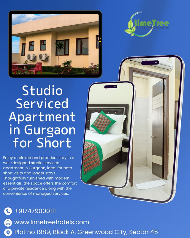 Studio Serviced Apartment in Gurgaon for Short
