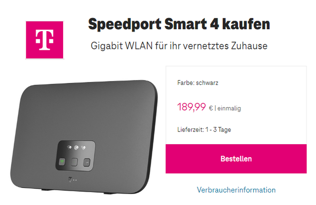 Fallen beim Telekom-Router Smart 4: Default-Einstellung (IEEE802.11 AX) und mehr