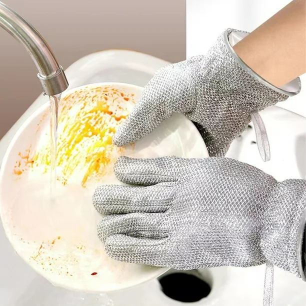 Steel Wire Dishwashing Gloves – Reusable Heavy-Duty Scrubber Gloves for Kitchen Cleaning