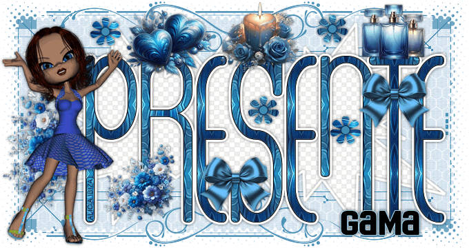 Presente Composition en Bleu gama