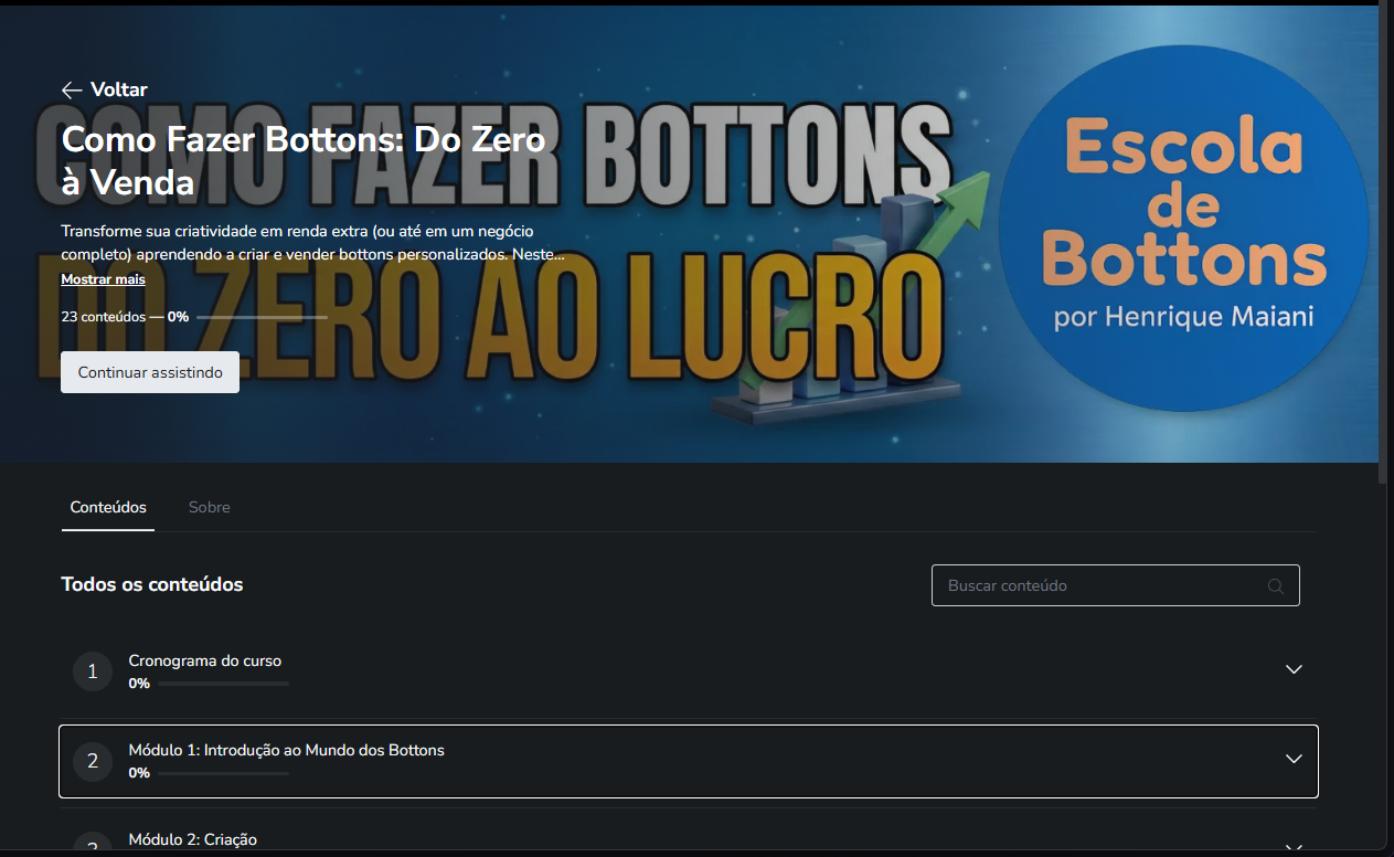 Print da área do curso