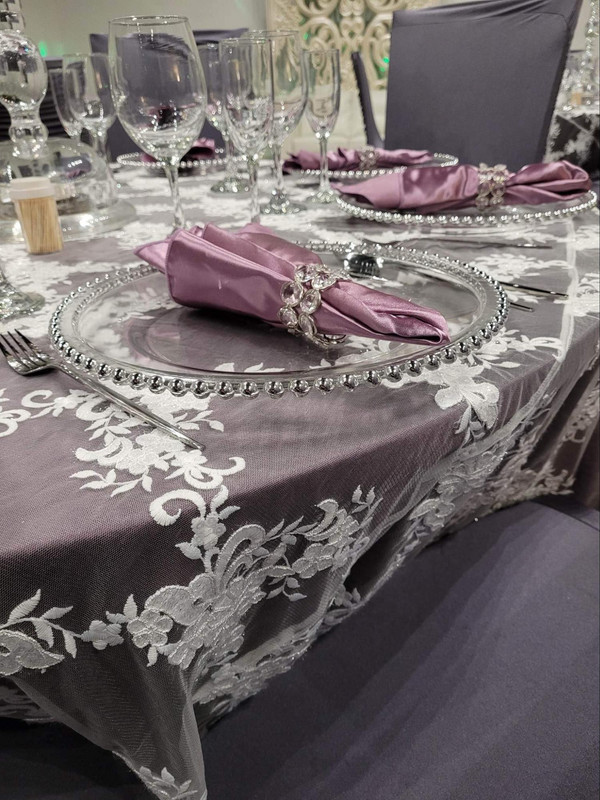 13" Silver Beaded Charger Plates 