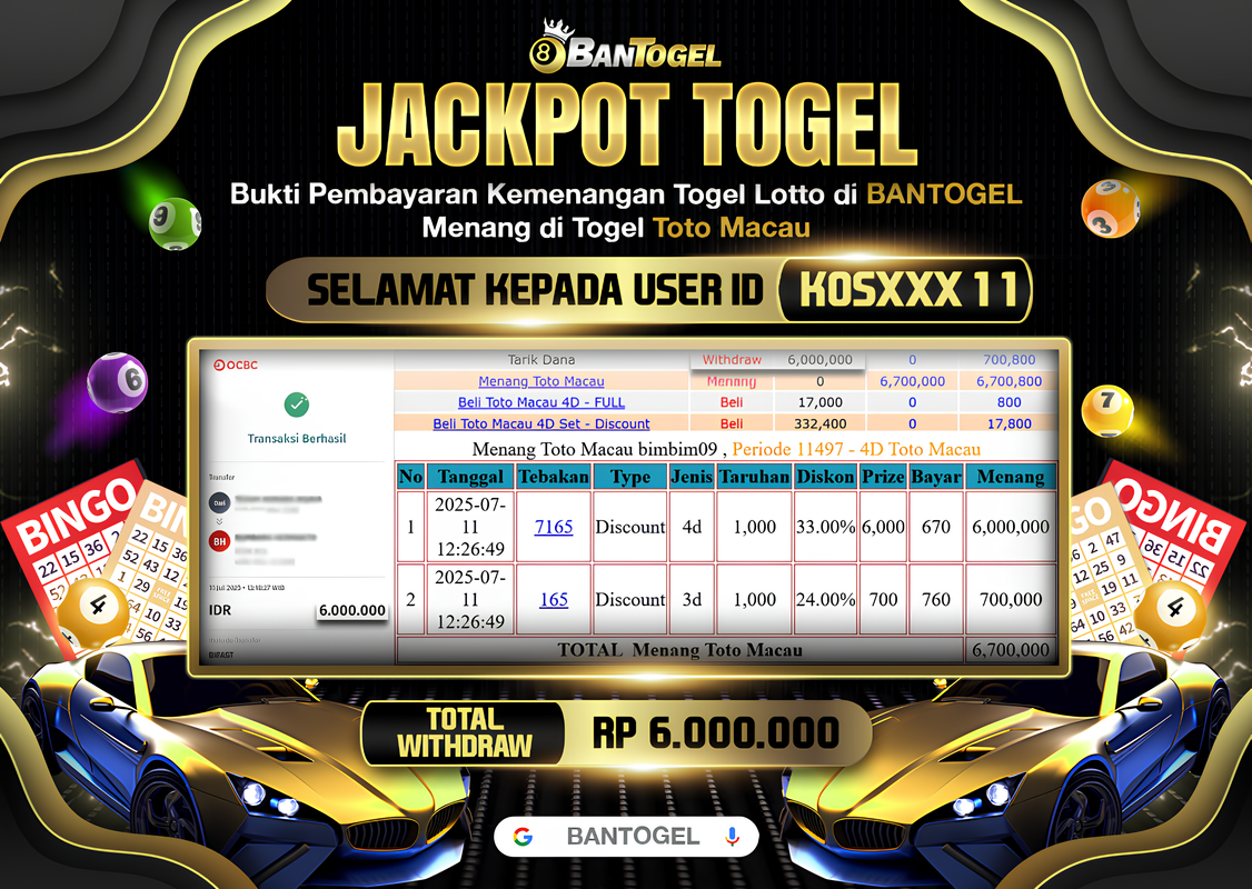 BUKTI JACKPOT LUNAS BANTOGEL