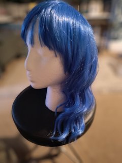 Blue Mid Wavy Wig
