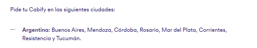 *¿En qué ciudades opera Cabify?* - Taxis en Buenos Aires (Argentina) - Forum Argentina and Chile