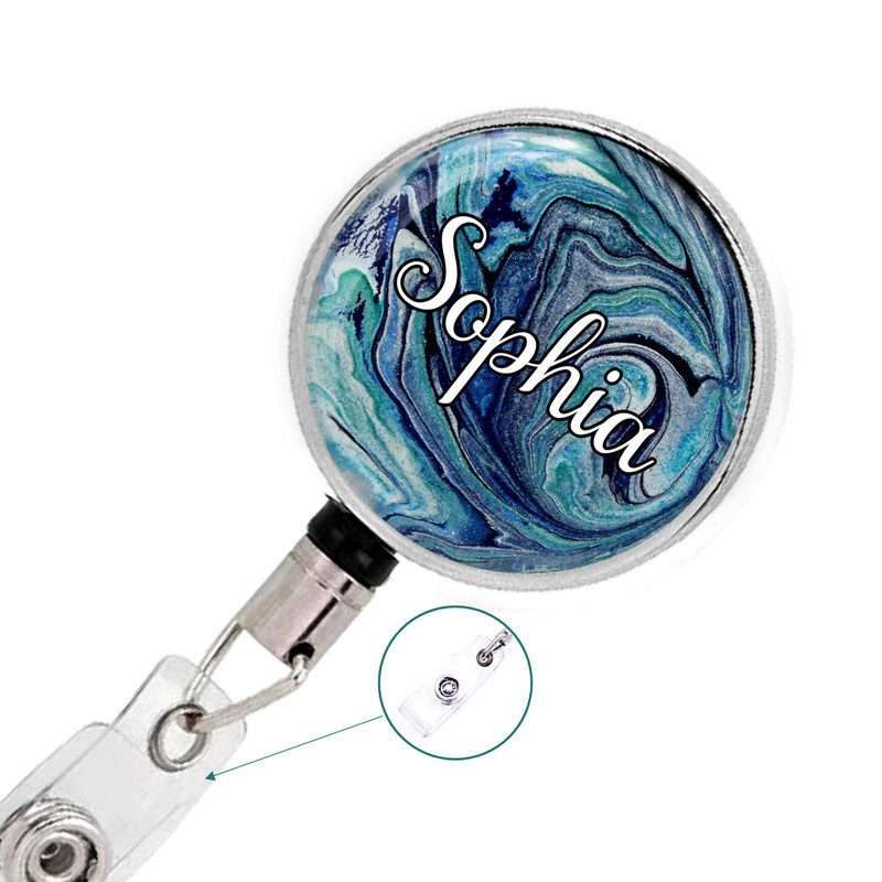 Medical key holder birthday gift, monogram RN badge clip