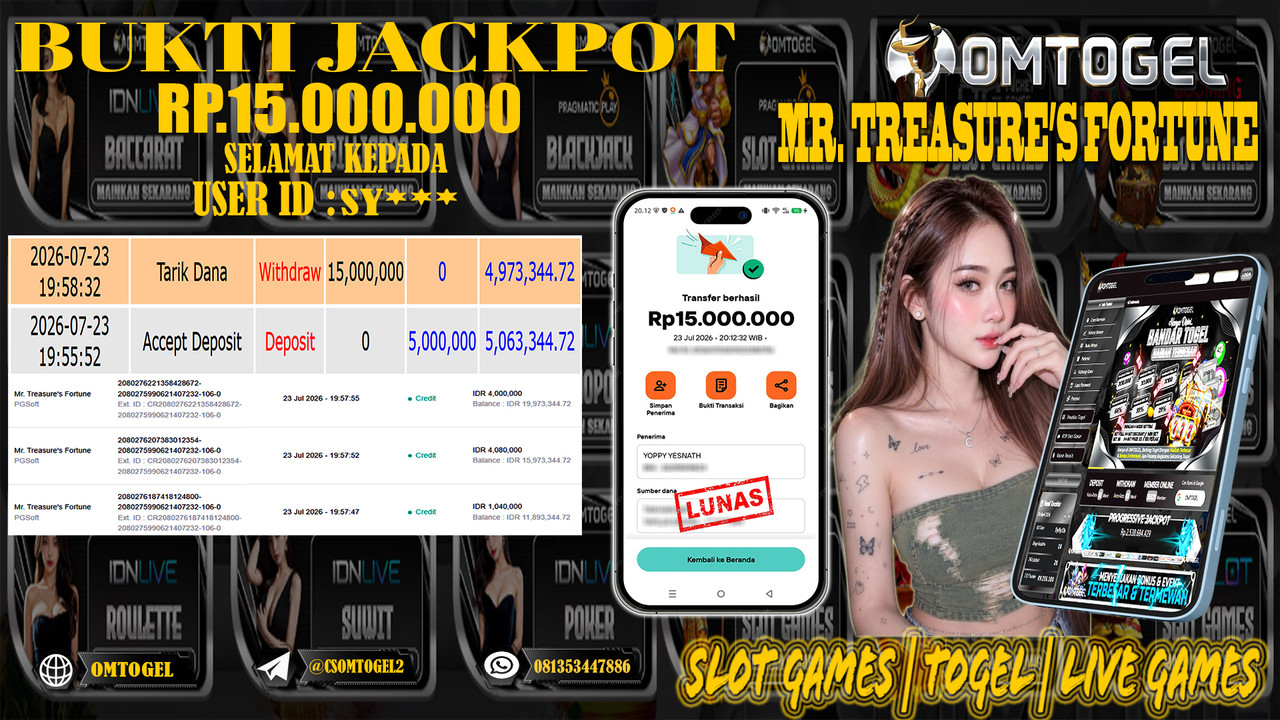 OMTOGEL JACKPOT PG SOFT MR TREASURES FORTUNE  Rp,15,000,000,- DIBAYAR LUNAS