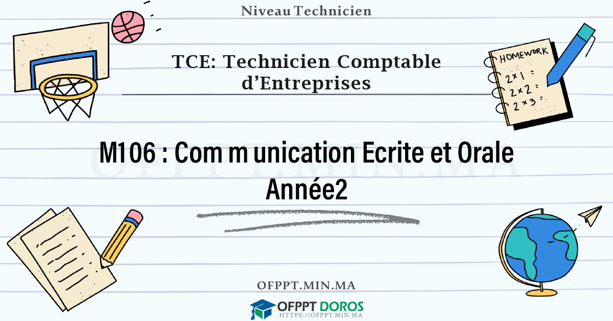 Sommaire détaillé du cours Communication Ecrite et Orale Année2 M106 OFPPT - Structure du module