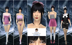 Aiko Ishikawa realm of oblivion - asian girls custom character Sims 4 CAS outfit preview - thumbnail