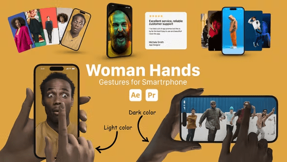 Videohive - Woman Hand Gestures for Smartphones - 51625998