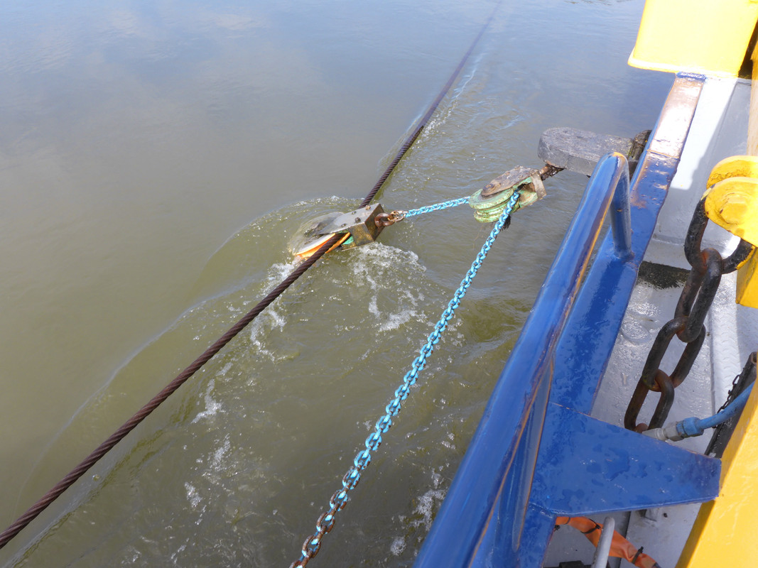 IJssel  Bronkhorsterveer Führung des Grundseils