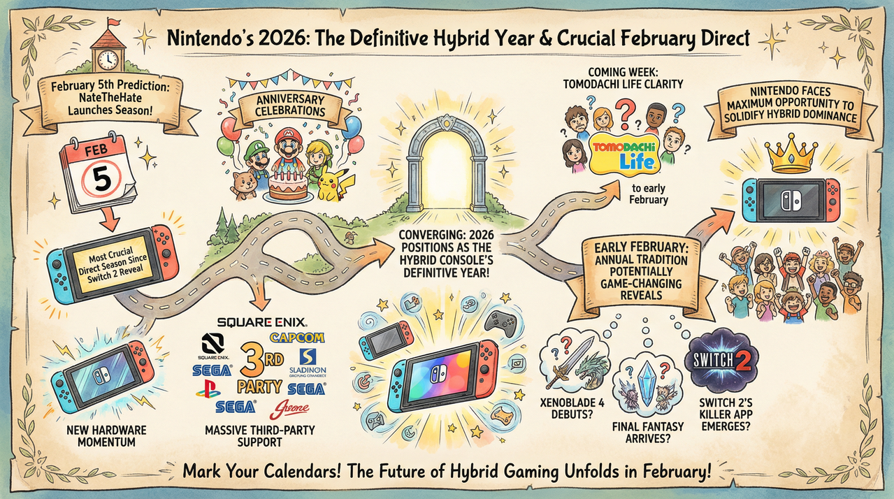 Nintendo Switch console docked on entertainment center with game controllers