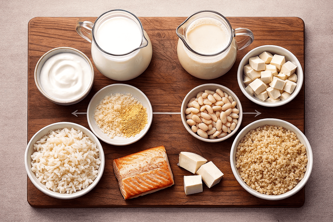 Набор продуктов с наглядными кулинарными заменами