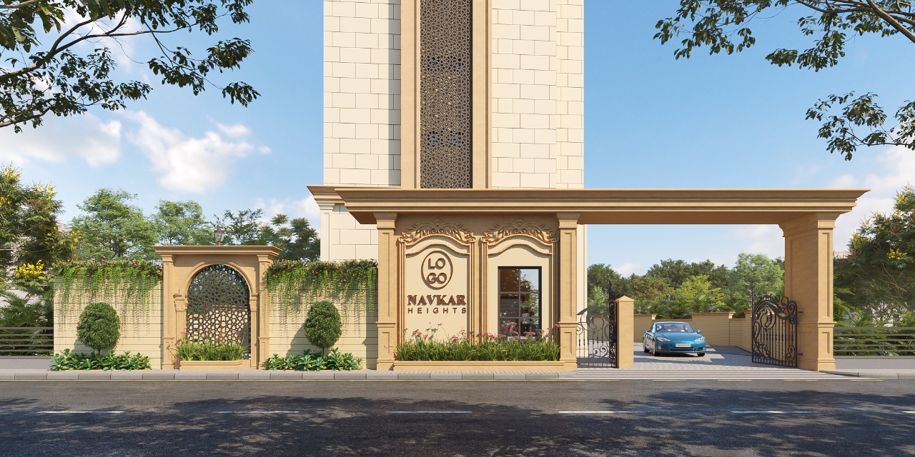 Front view of Navkar Heights, a Navkar Group construction project in Palghar